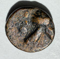Athens ae10. Athena head right. Rev two owls facing within wreath