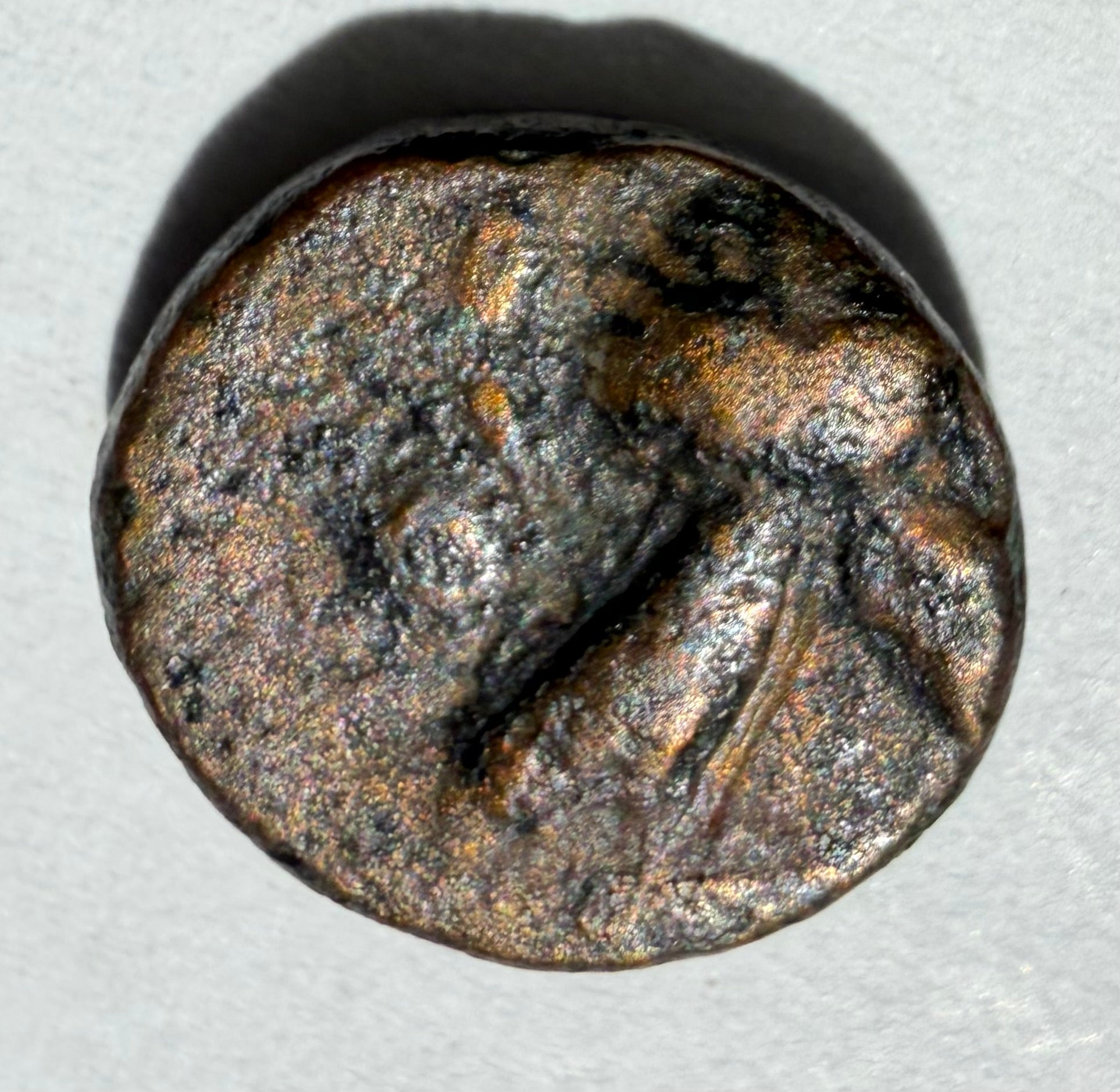 Athens ae10. Athena head right. Rev two owls facing within wreath