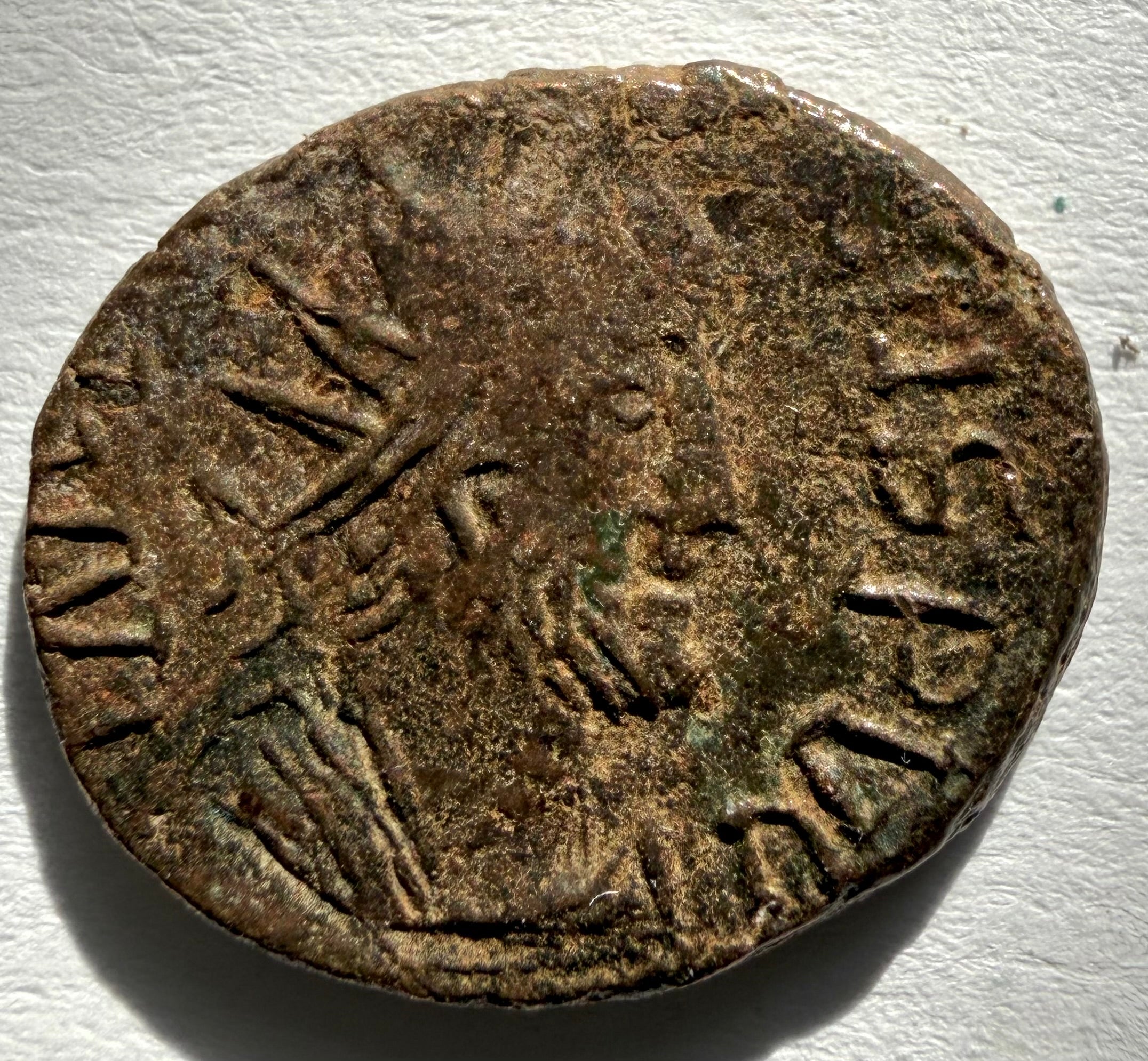 Barbarous Roman coin-Tetricus II-priestly implements-high grade