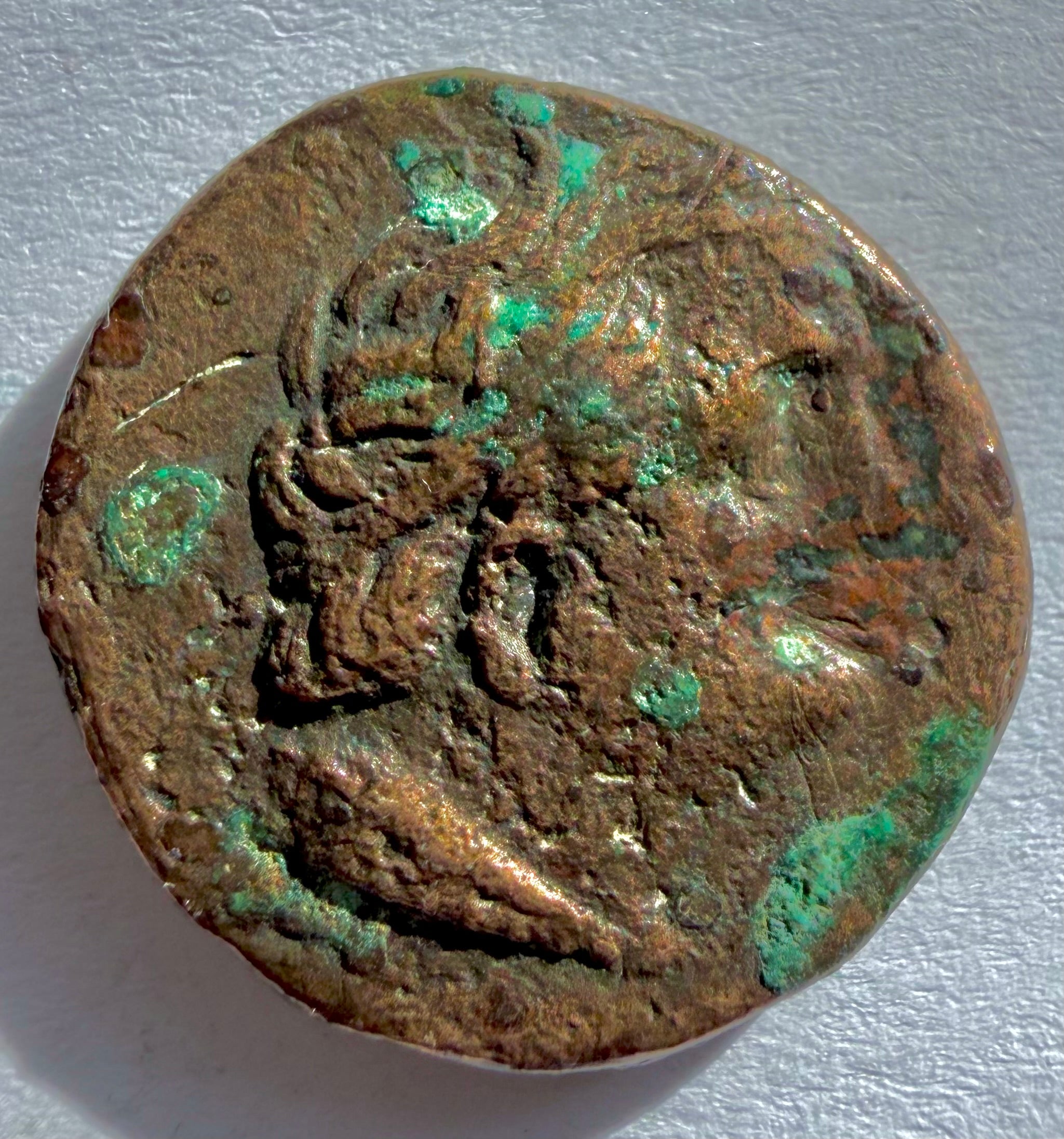circa 282/75-261 BC, head of Zeus-Ammon right / Palm tree; silphium plant and crab to lower right. BMC 297–300