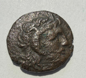 Cyrenaica. Magas as king, Æ 17mm.Palm tree; silphion plant and crab