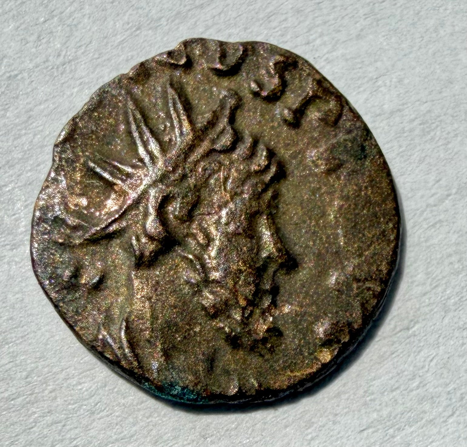 Tetricus I - Antoninianus. -Pax-barbarous-15mm
