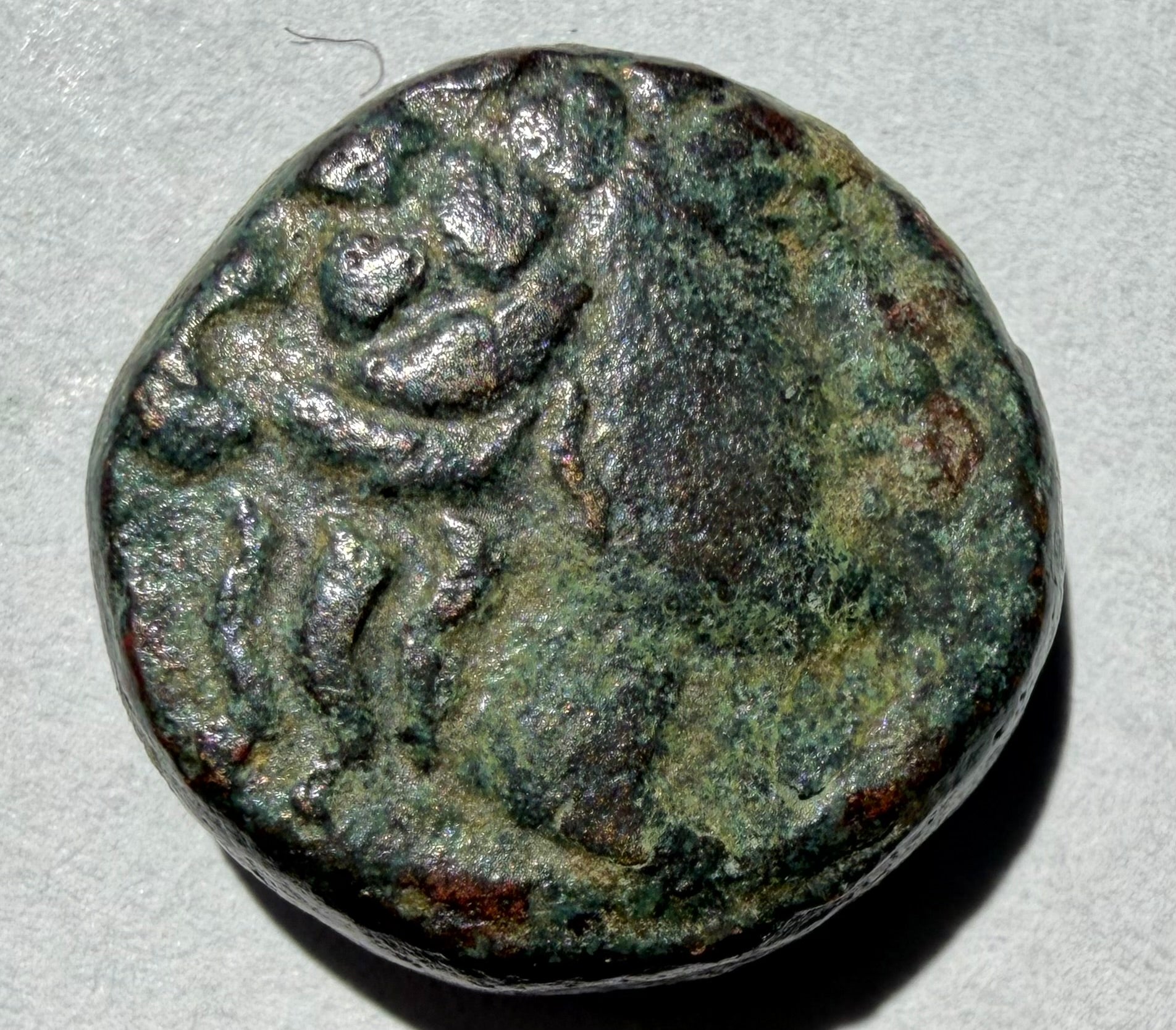 Thessalonica AE18 187-131 BC Dionysos/ Goat Sears 1466