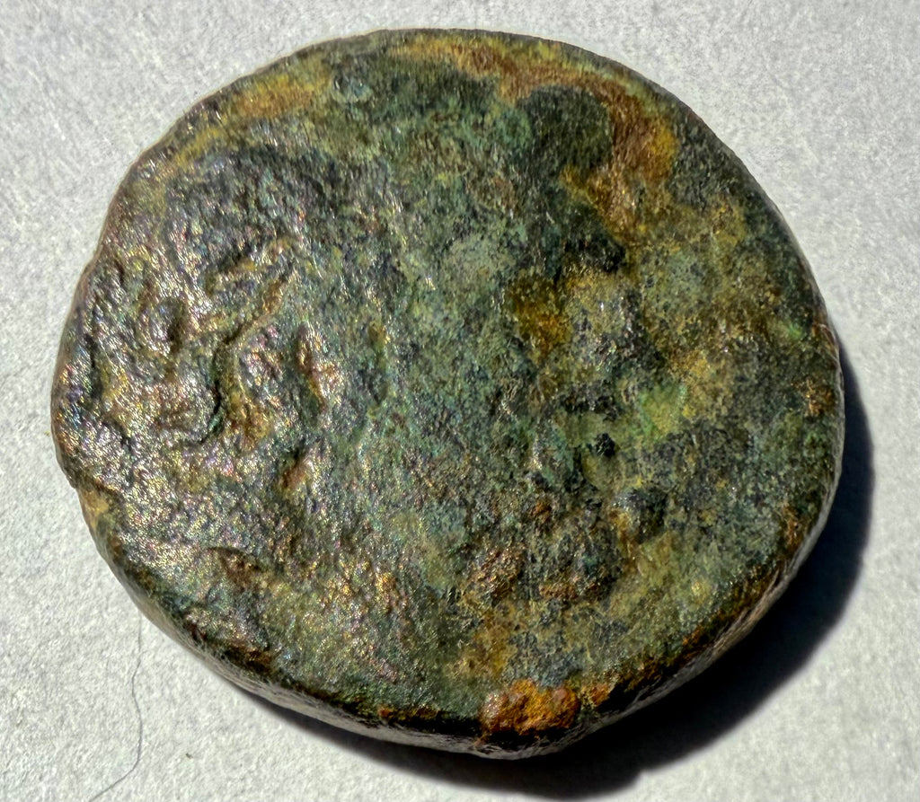 Presumed Ptolemy III Euergetes (likely)c. 246–222 BCE Bronze Dichalkon-Zeus