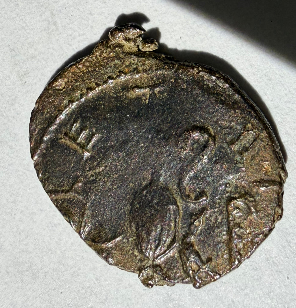 Barbarous Tetricus II coin-15mm-priestly implements