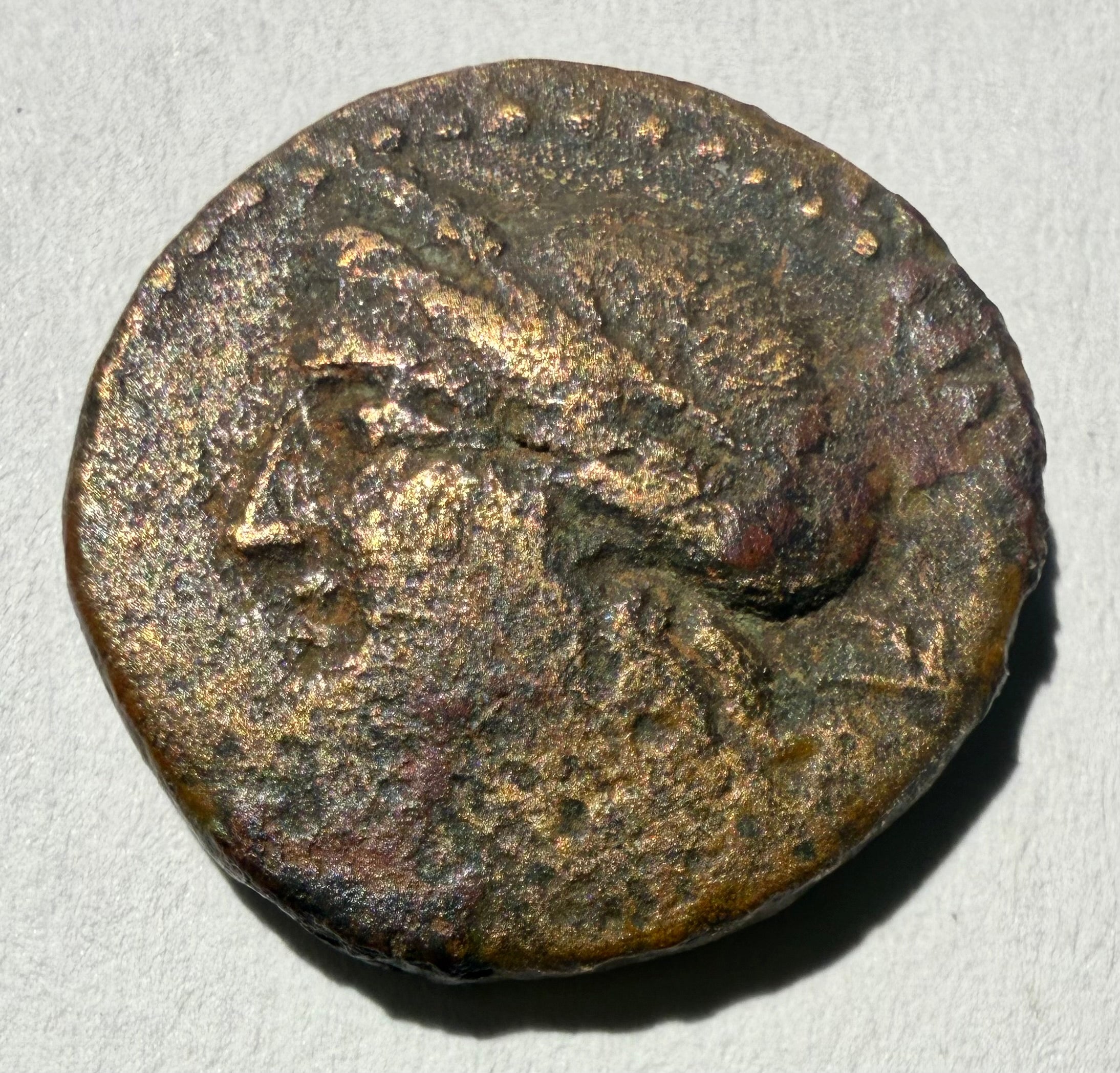 Sicily-Syracuse AE14 Persephone/Oak wreath 214-212 BC