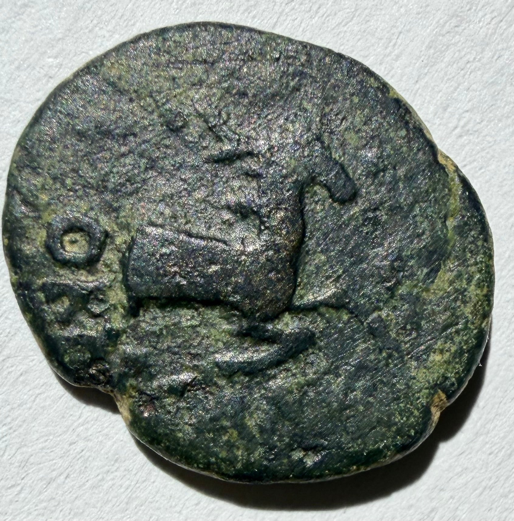 HIEROCAESARA in LYDIA 1c-2nd c AD Artemis Stag- AE 17