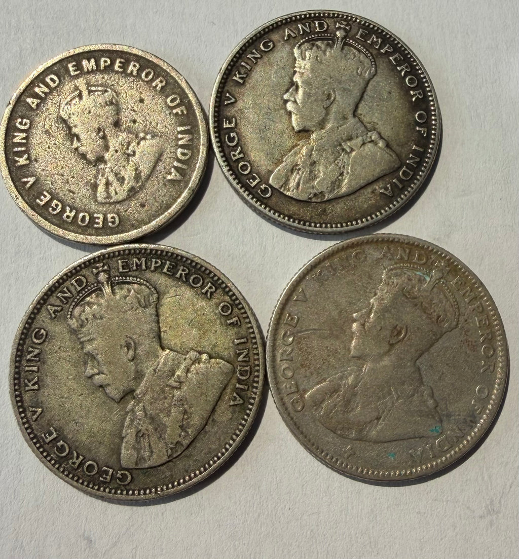 Straits Settlements 5 Cents 1920, 20 cents 1917,1919, 1926