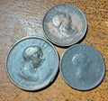 George III coins. 1806 penny, 1799 halfpenny, 1807 halfpenny