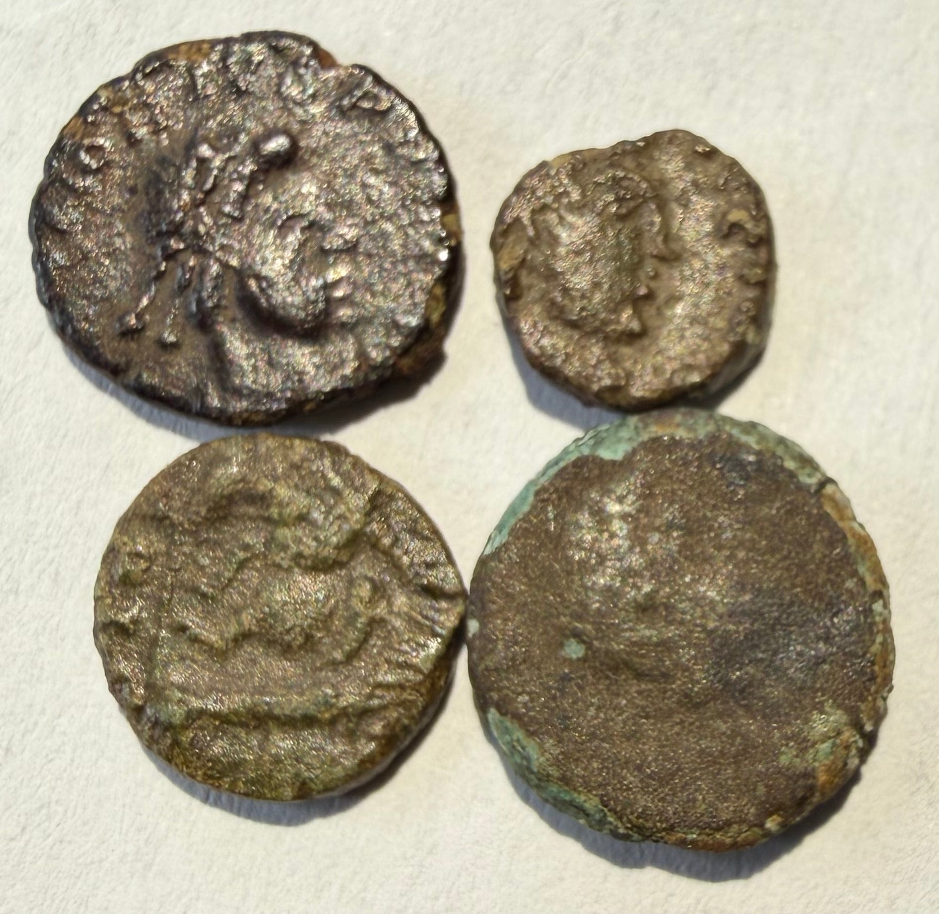 4 Barbarous Roman coins-UK finds