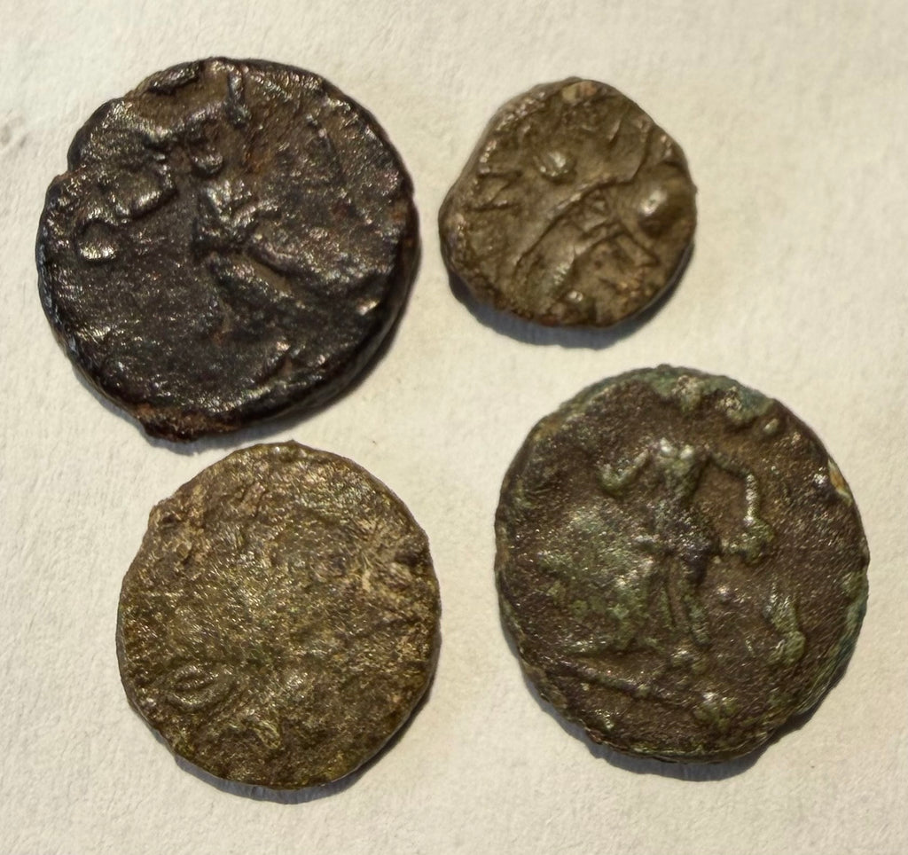 4 Barbarous Roman coins-UK finds