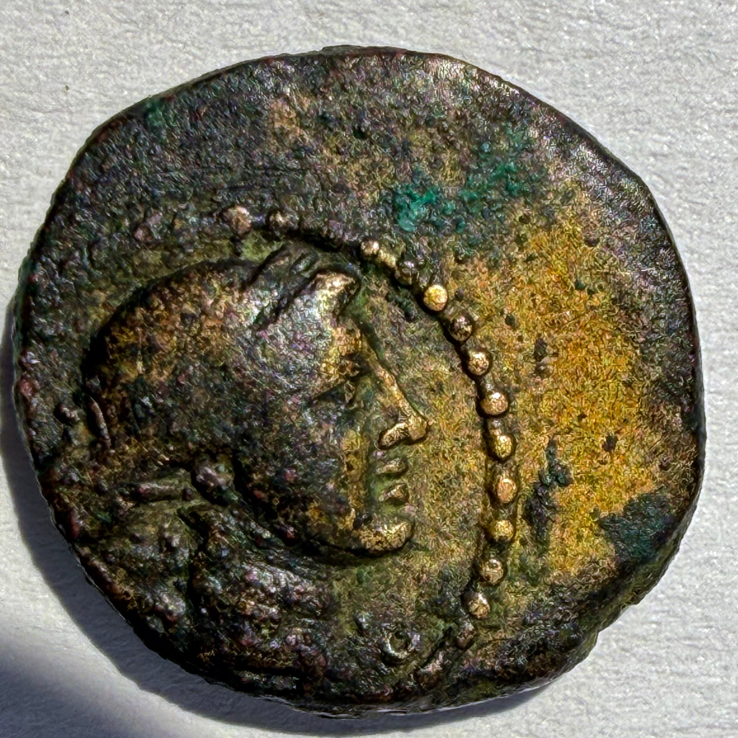 Lydia Sardes AE14 Coin - Apollo / Club in Oak Wreath - 2nd-1st century BC