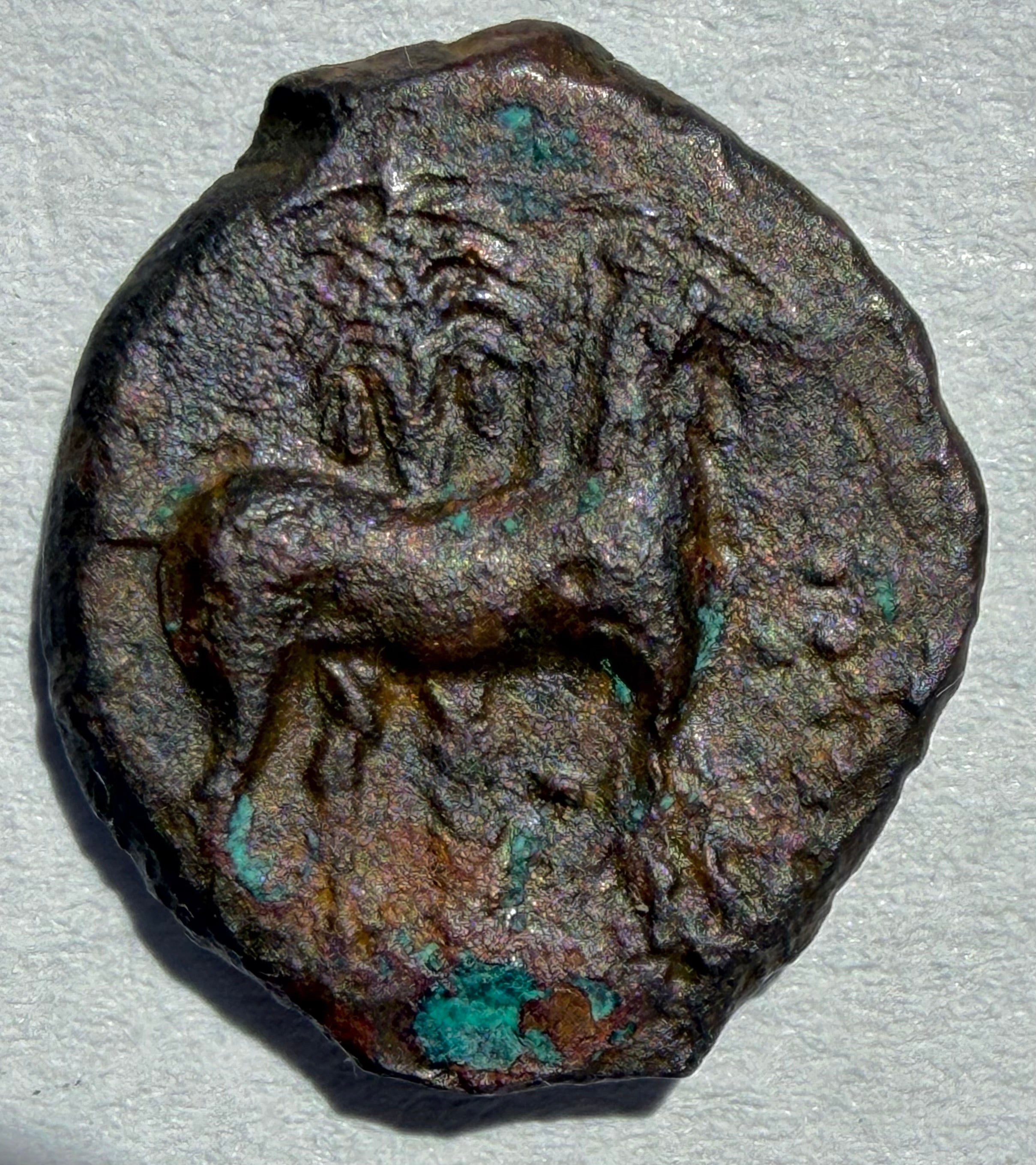 Carthage ae17.Head of Tanit left. Horse standing right palm behind 3rd centuryBC