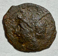 Carthage ae17.Head of Tanit left. Horse standing right palm behind 3rd centuryBC