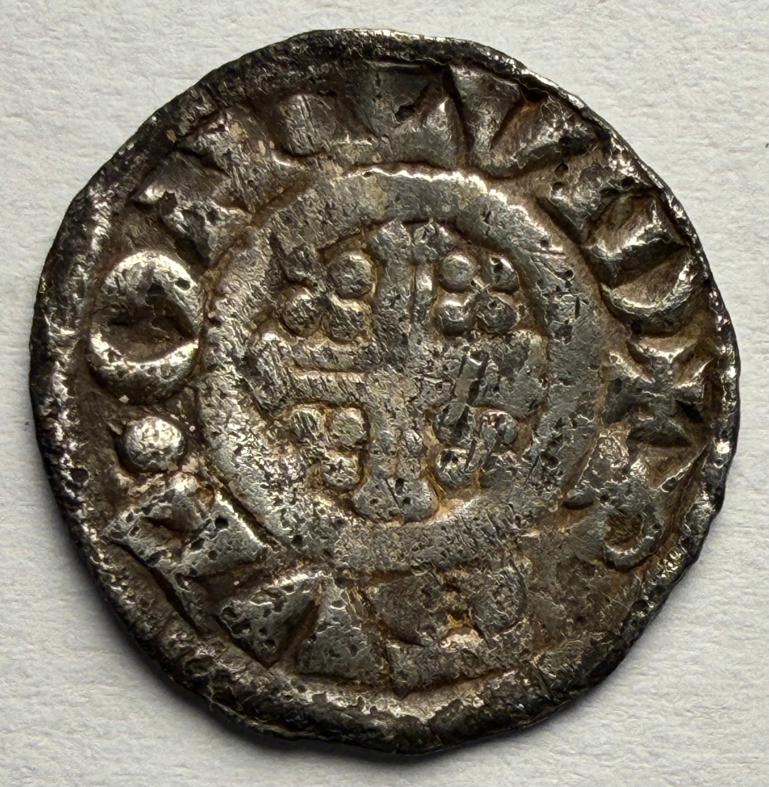 King John hammered penny class 5c-RAVF ON LUND