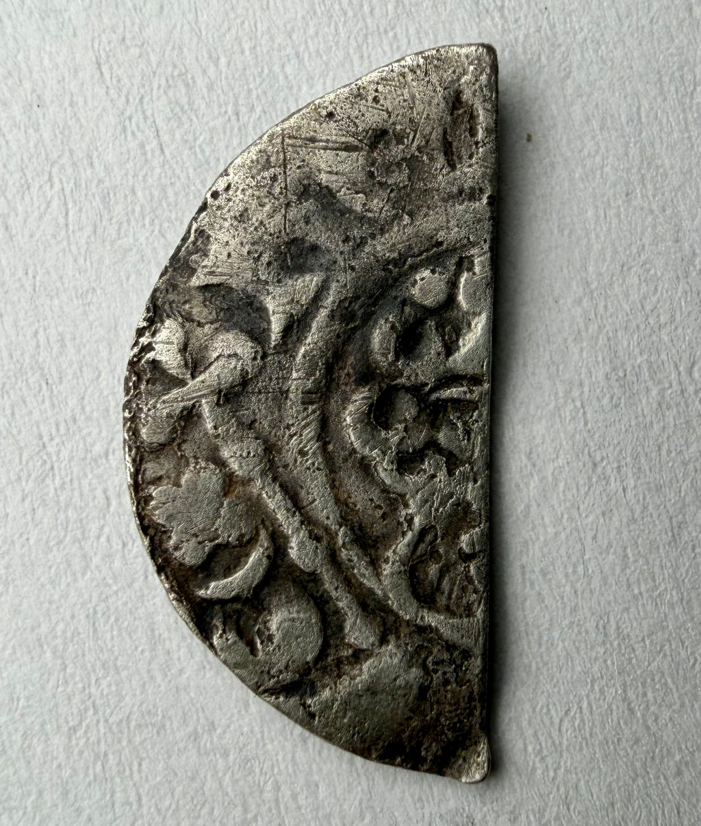 King John Short Cross Cut Half Penny-5b- London