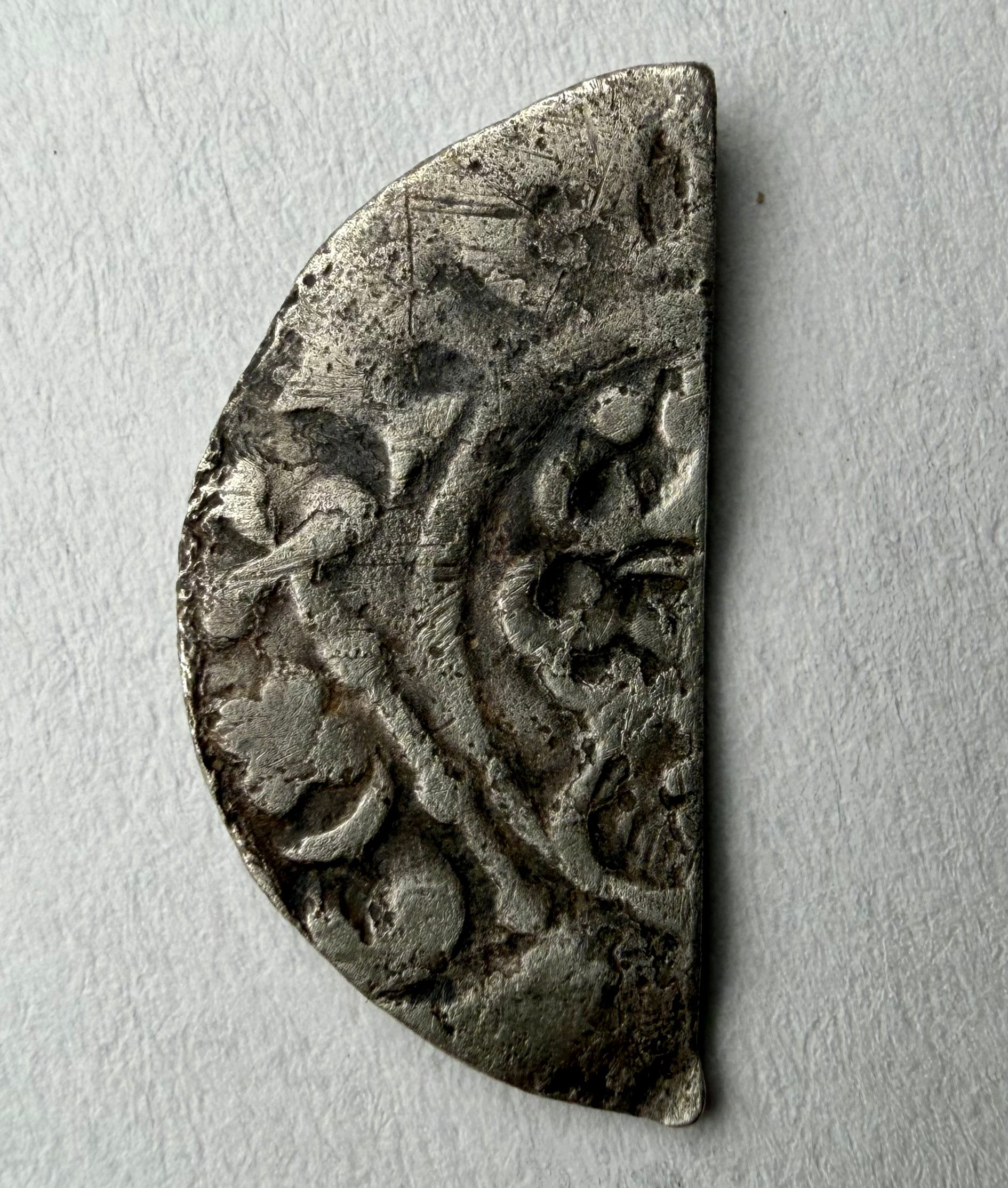 King John Short Cross Cut Half Penny-5b- London