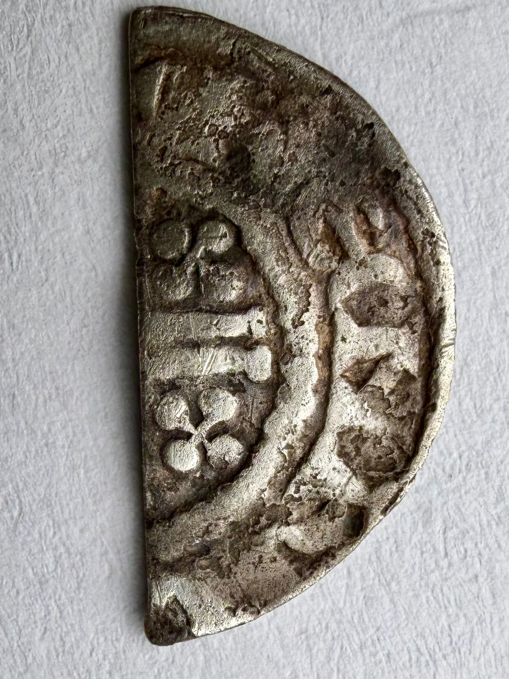 King John Short Cross Cut Half Penny-5b- London