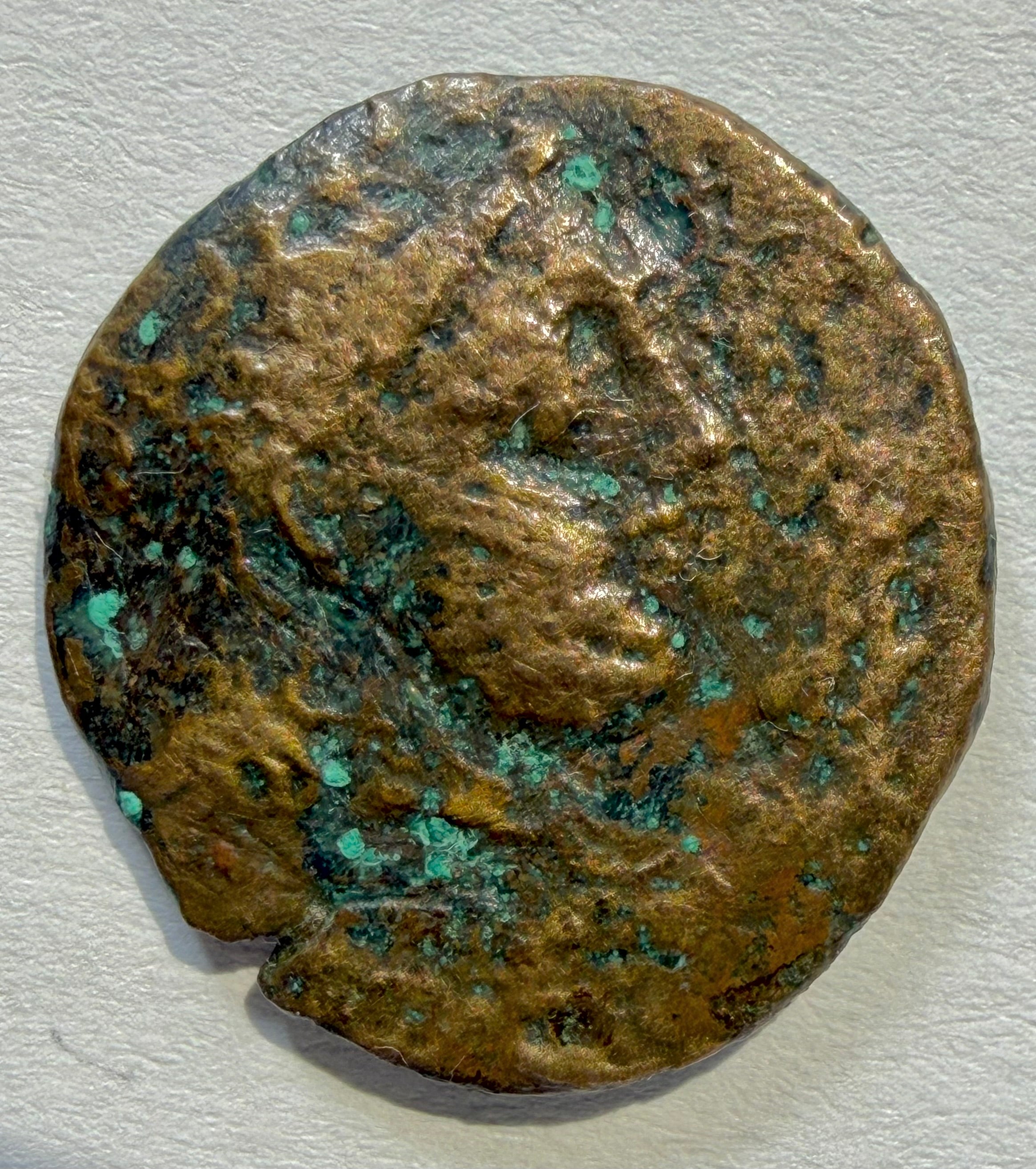 Cyrene AE Bronze Dichalkon Magas as Governor Apollo Lyre Crab 18mm