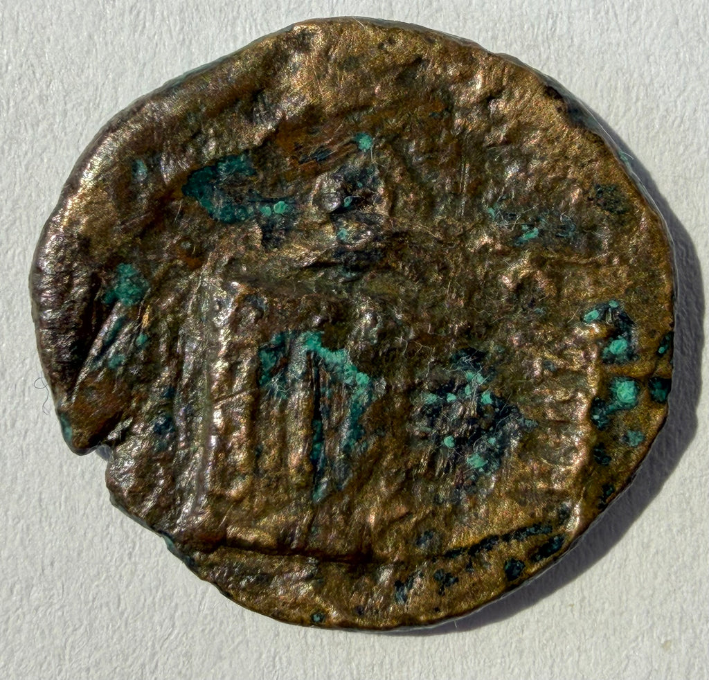Cyrene AE Bronze Dichalkon Magas as Governor Apollo Lyre Crab 18mm