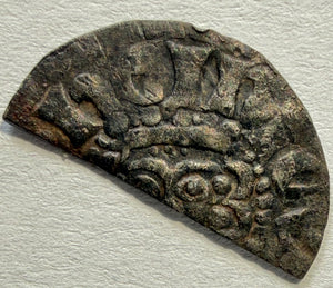 King Henry III Long Cross Cut Half Penny-Class 5h-RENAULD ON LUND-later fleur