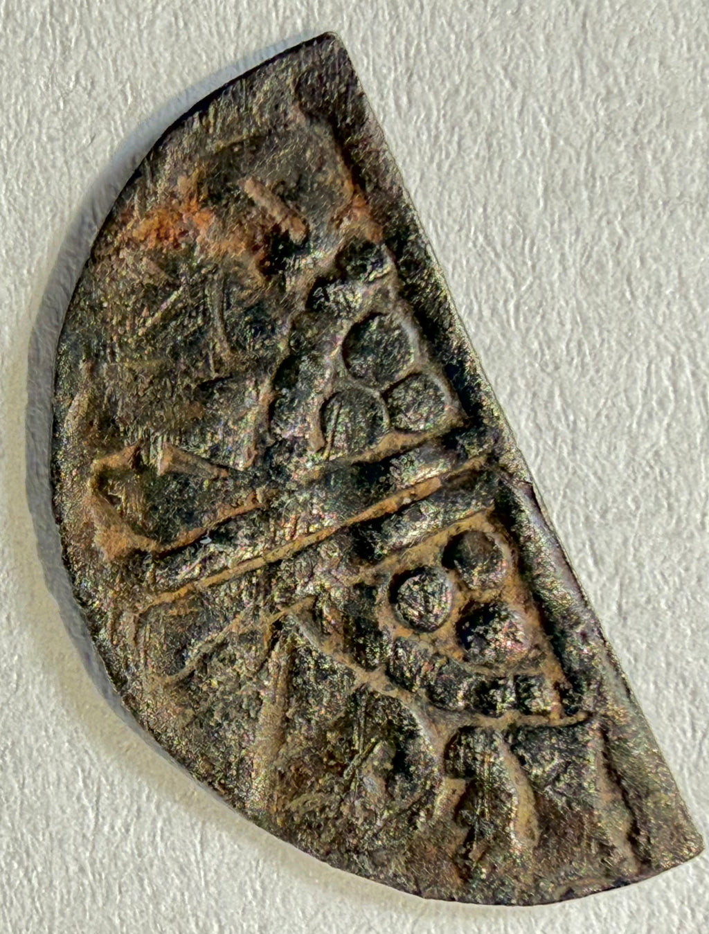 King Henry III Long Cross Cut Half Penny-Class 5h-RENAULD ON LUND-later fleur