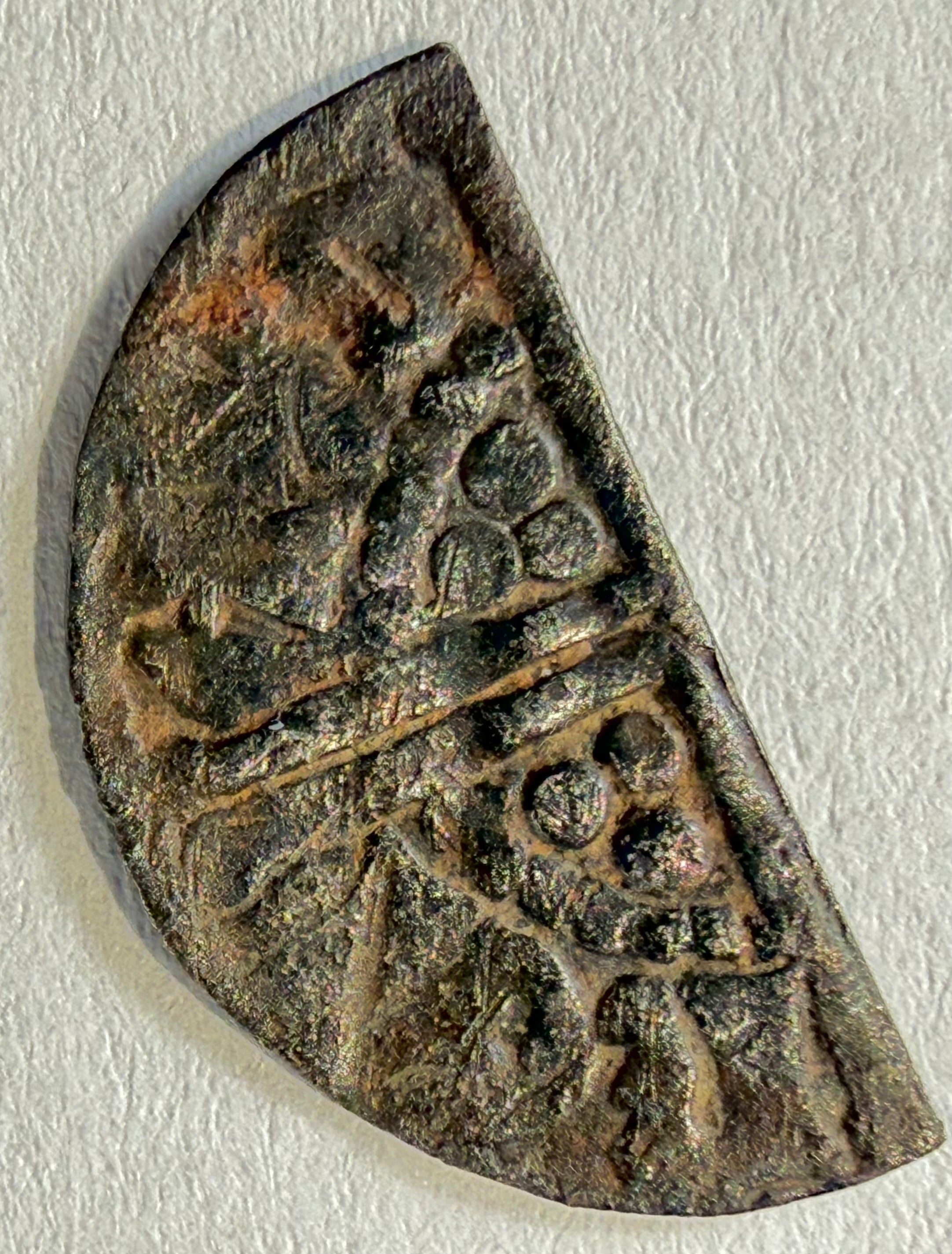 King Henry III Long Cross Cut Half Penny-Class 5h-RENAULD ON LUND-later fleur
