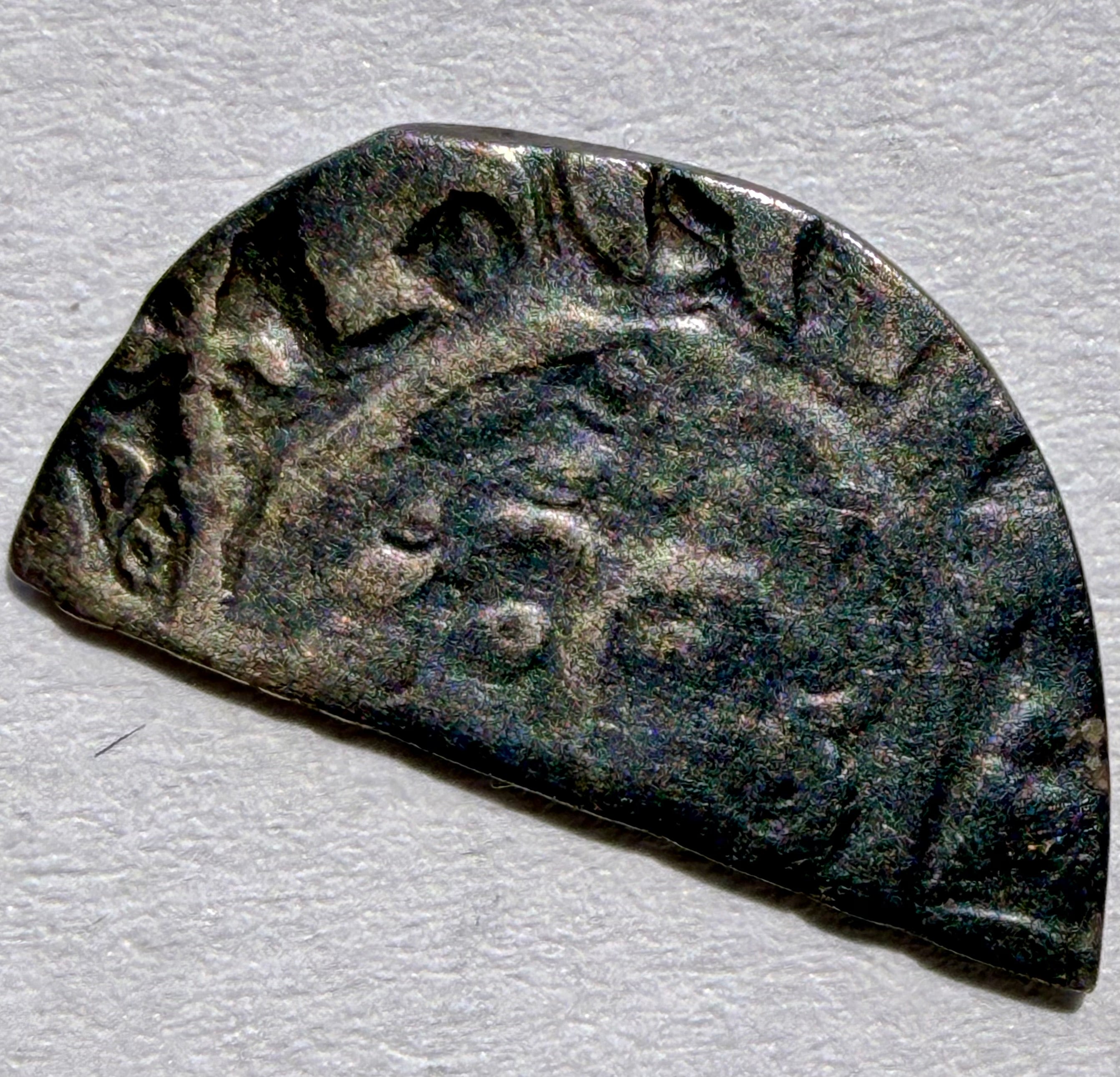 King John Short Cross Cut Half Penny-5c-LVND