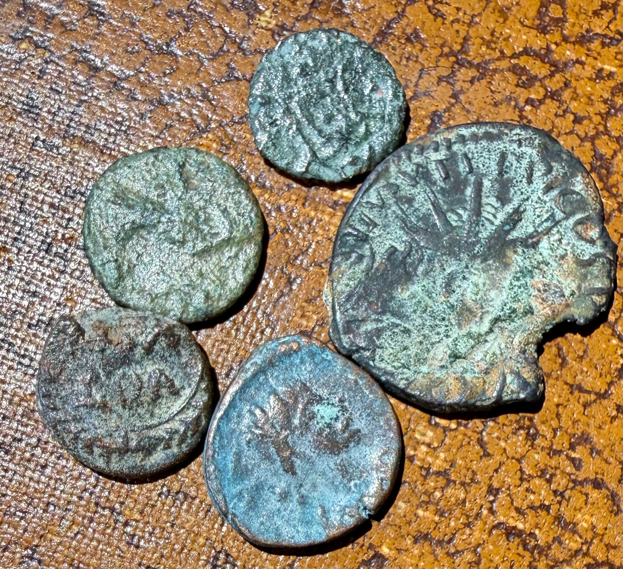 5 barbarous Roman coins-UK finds