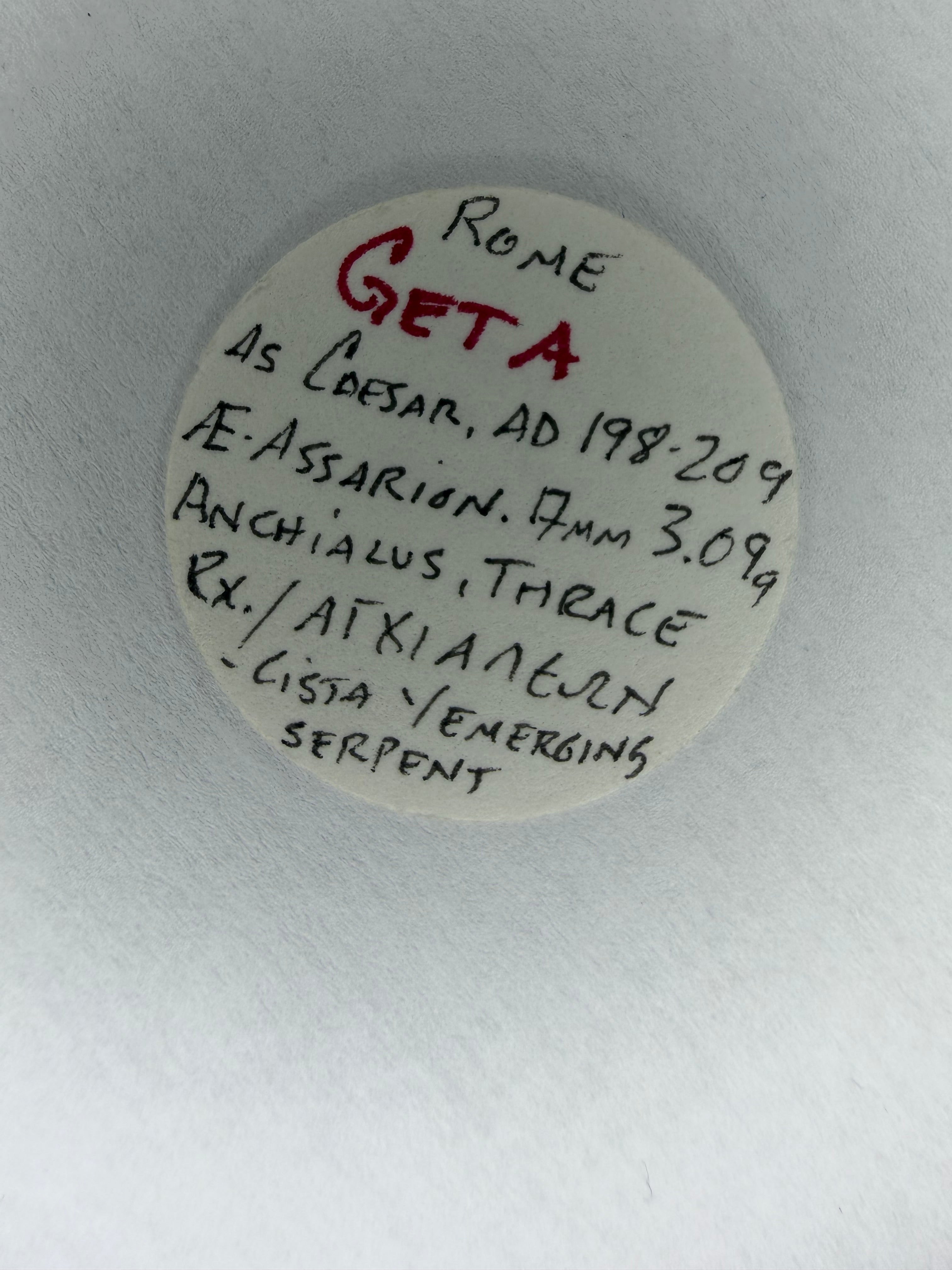 Geta, Assarion, Cista emerging serpent-Old ticket