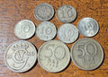 Sweden coins 10 Ore 1874, 1907, 1935, 1938, 1942, 1955-50 Ore 1940, 1944, 1945