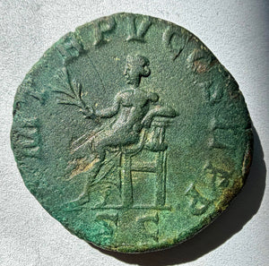 Gordian III Sestertius, Apollo seated, RIC IV-303a, Ex Noonans
