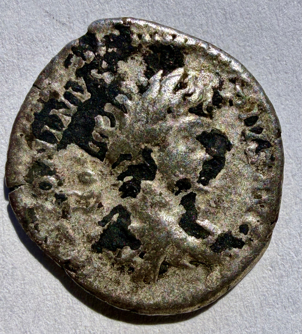 Silver Denarius - Caracalla (198-217 AD) - VIRTVS AVGG - Victory-Ex Noonans.