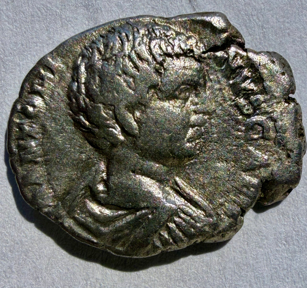 Silver Denarius - Caracalla (AD 206) Young Head - Mars - RIC 83-Ex Noonans