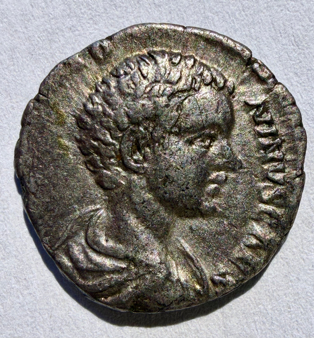 Caracalla. AR Denarius. Priestly Implements-Ex Noonans