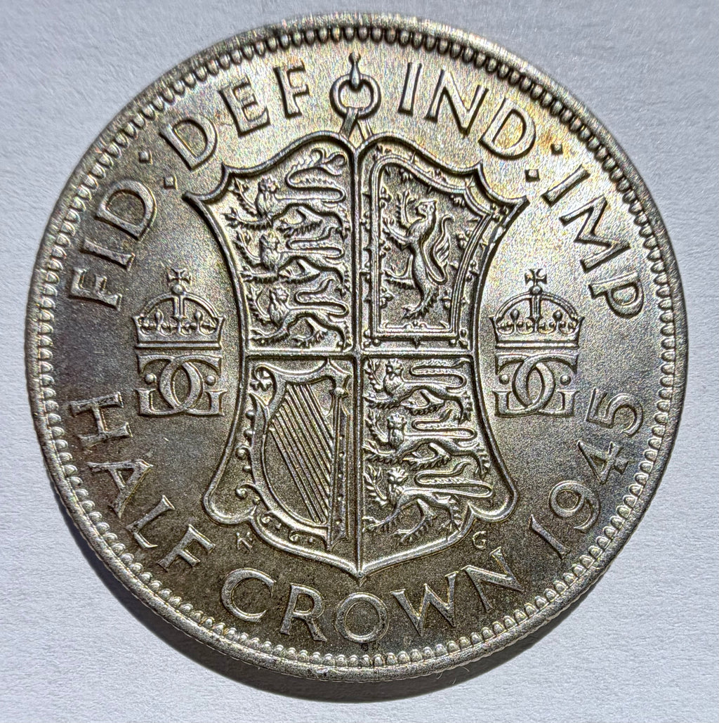 1945 Silver Half Crown - George VI - Excellent lustrous coin