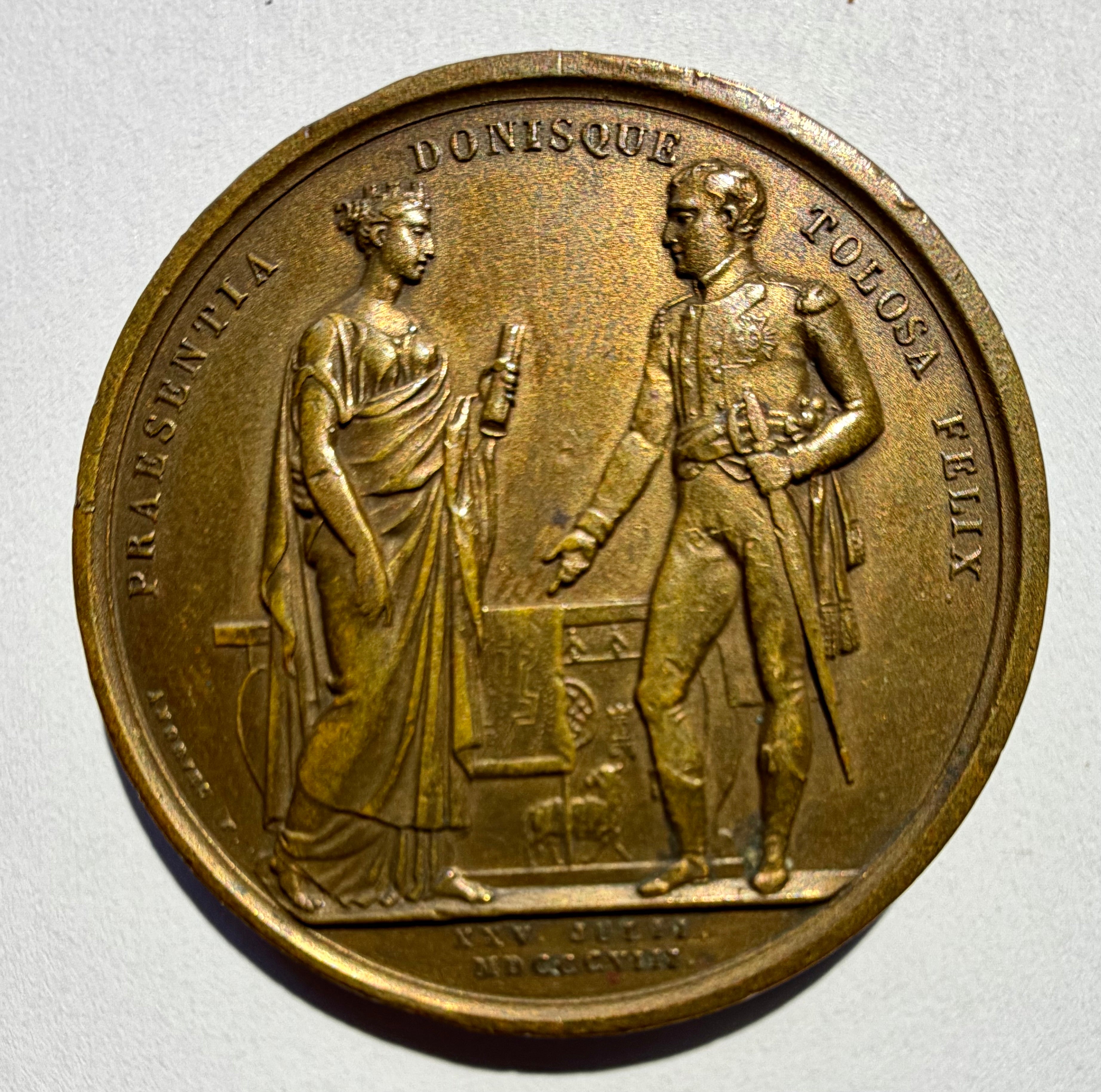 Napoleon I 1808 Stay in Toulouse Bronze Medal - 40mm Andrieu/Denon - Paris Mint