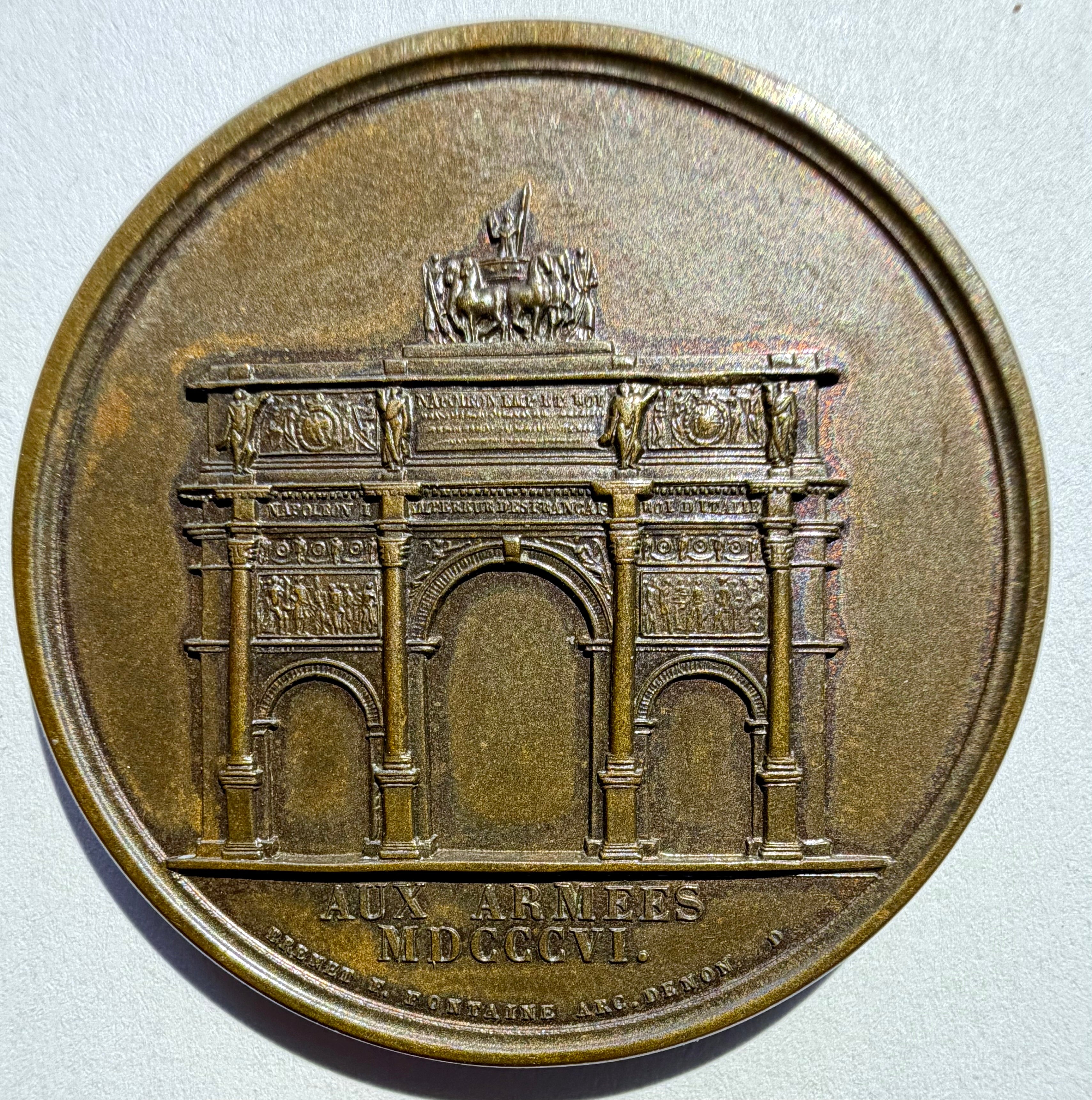 Napoleon 1806 Arc de Triomphe du Carrousel Bronze Medal 40mm-Paris Mint Restrike
