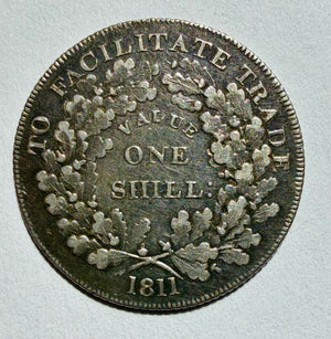 1811 Worcester County & City Silver Shilling Token - Dalton 1