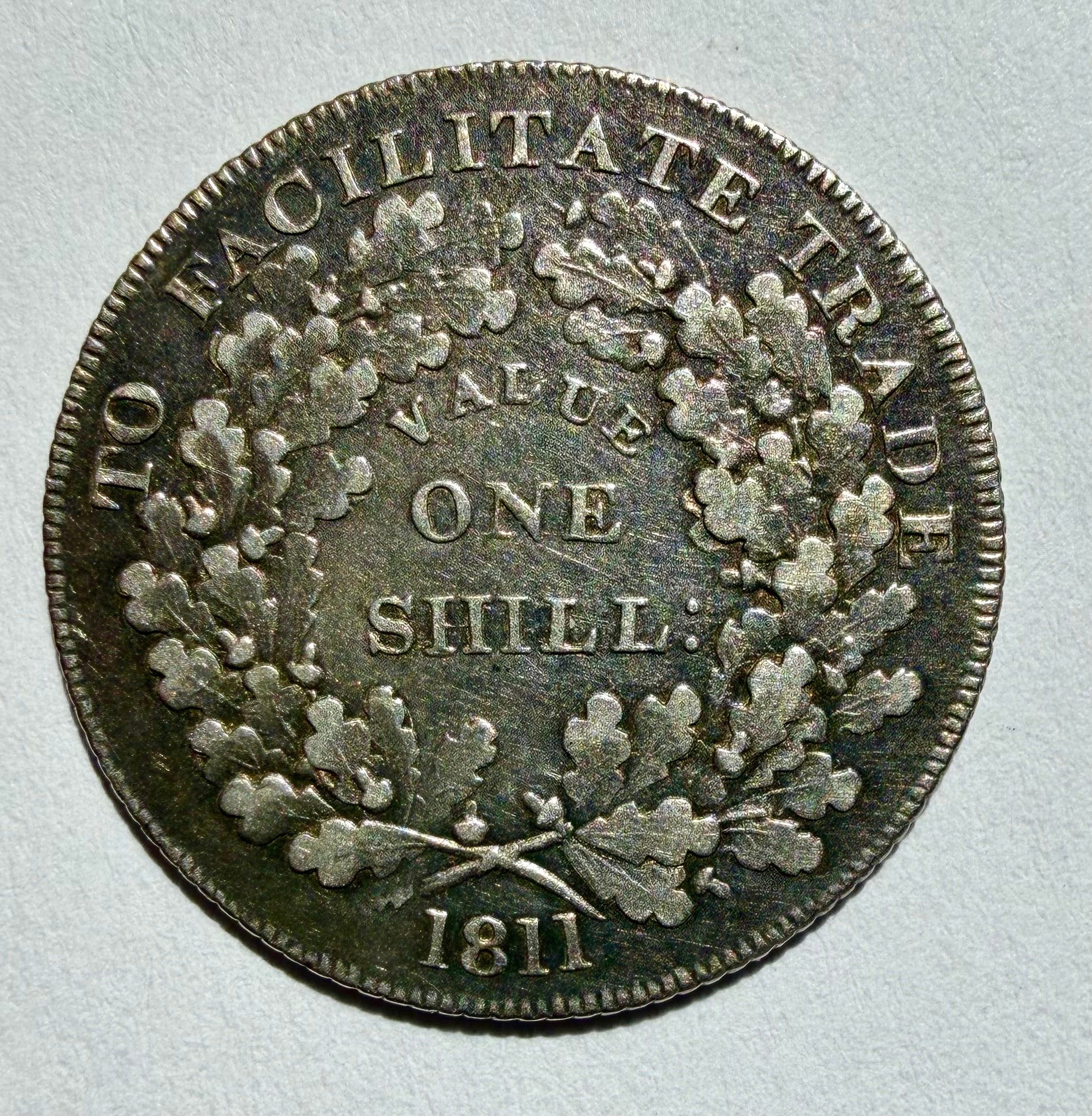 1811 Worcester County & City Silver Shilling Token - Dalton 1