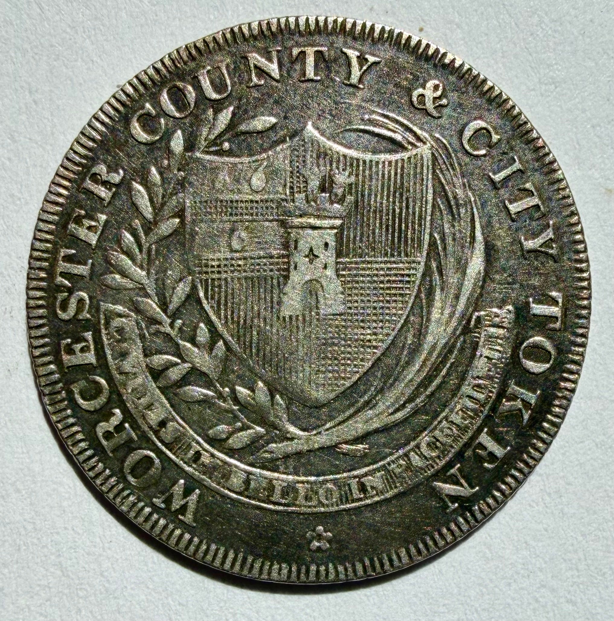 1811 Worcester County & City Silver Shilling Token - Dalton 1