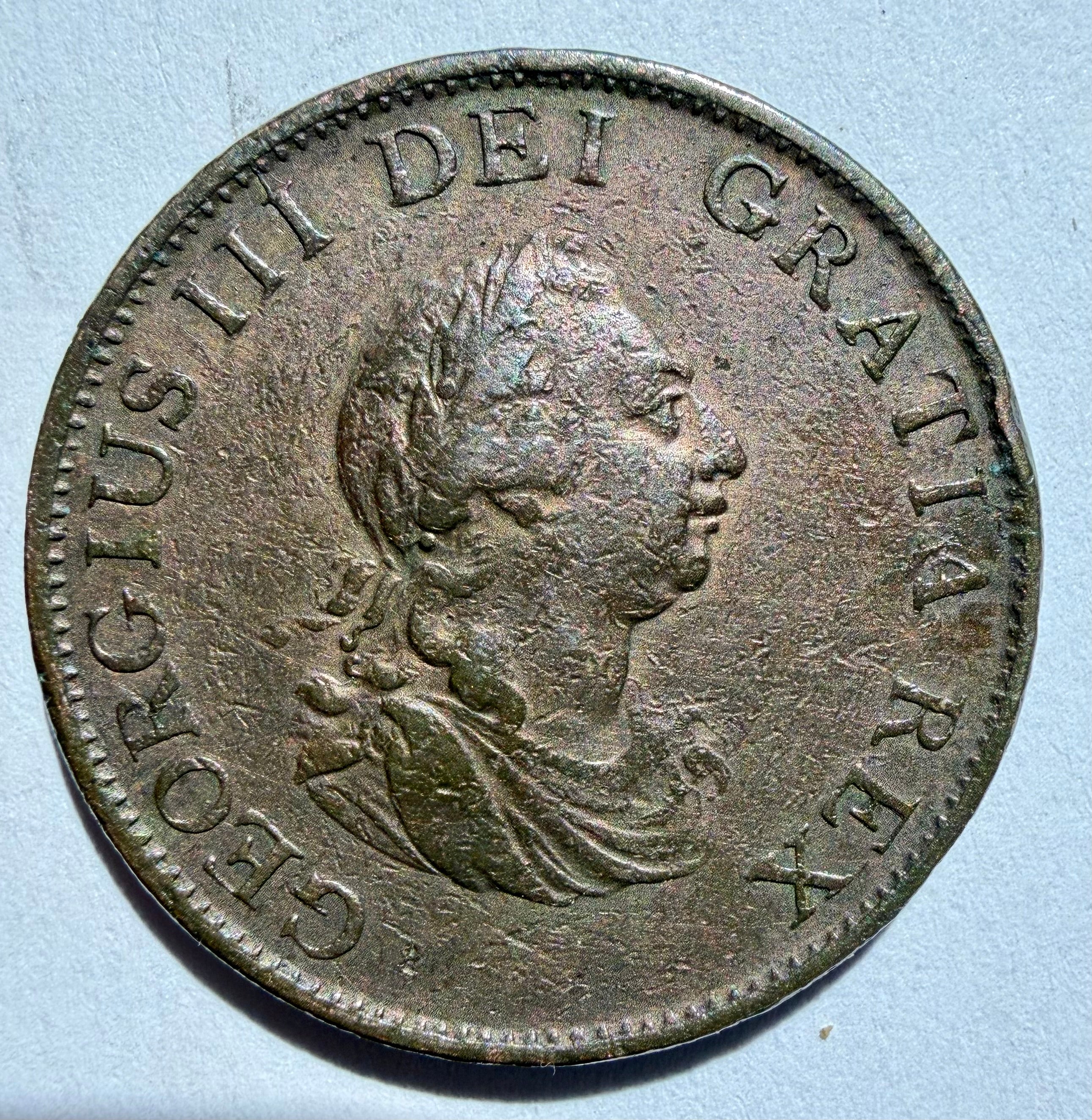 1799 George III copper Halfpenny