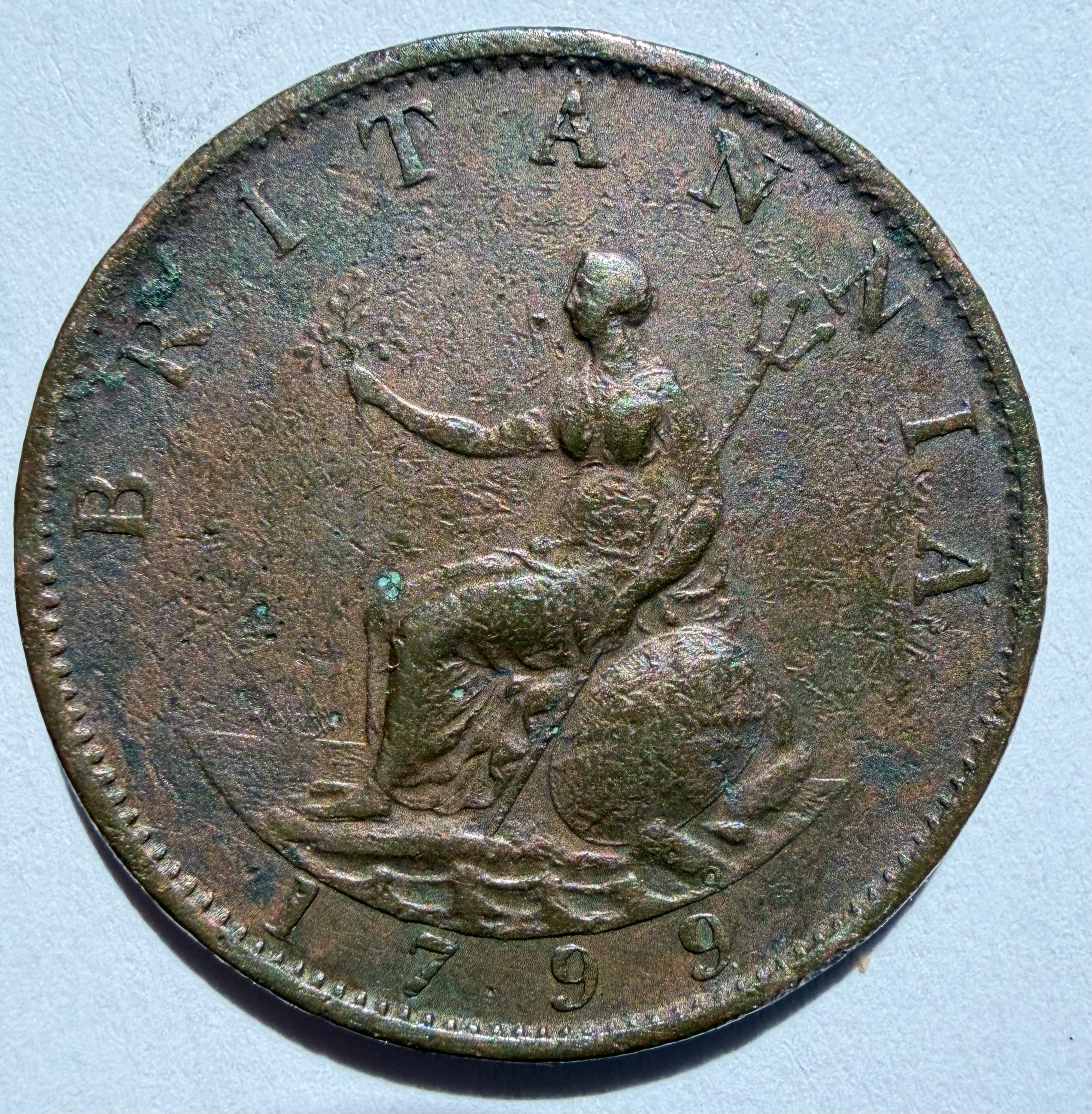 1799 George III copper Halfpenny
