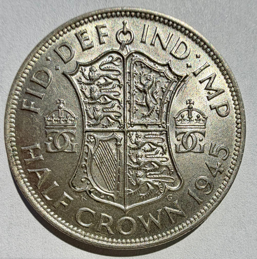 1945 Silver Half Crown - George VI - Excellent lustrous coin