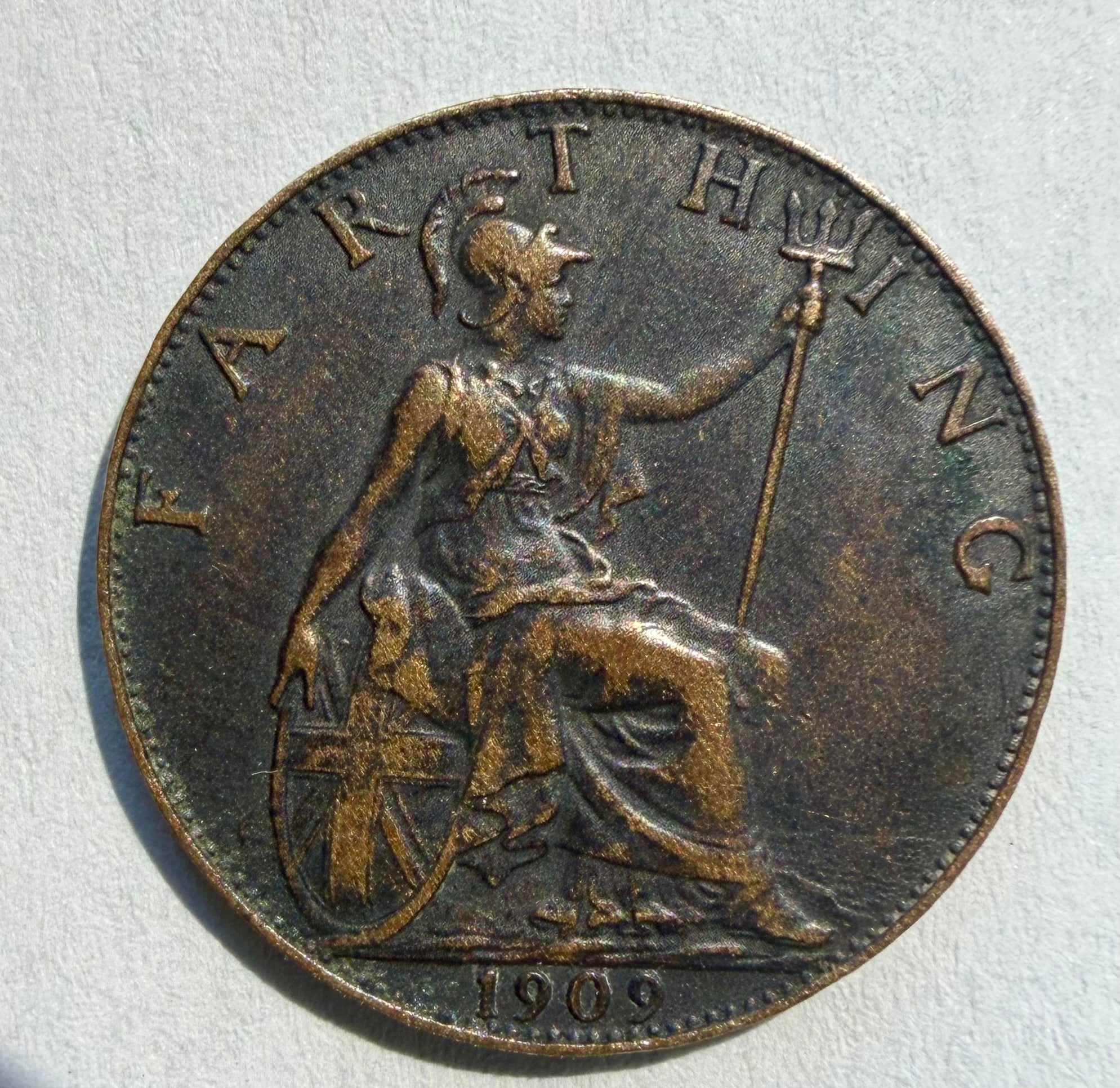 Edward VII farthing 1909-high grade