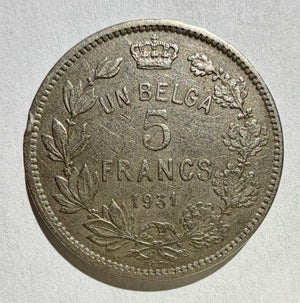 Belgium 5 Francs 1931