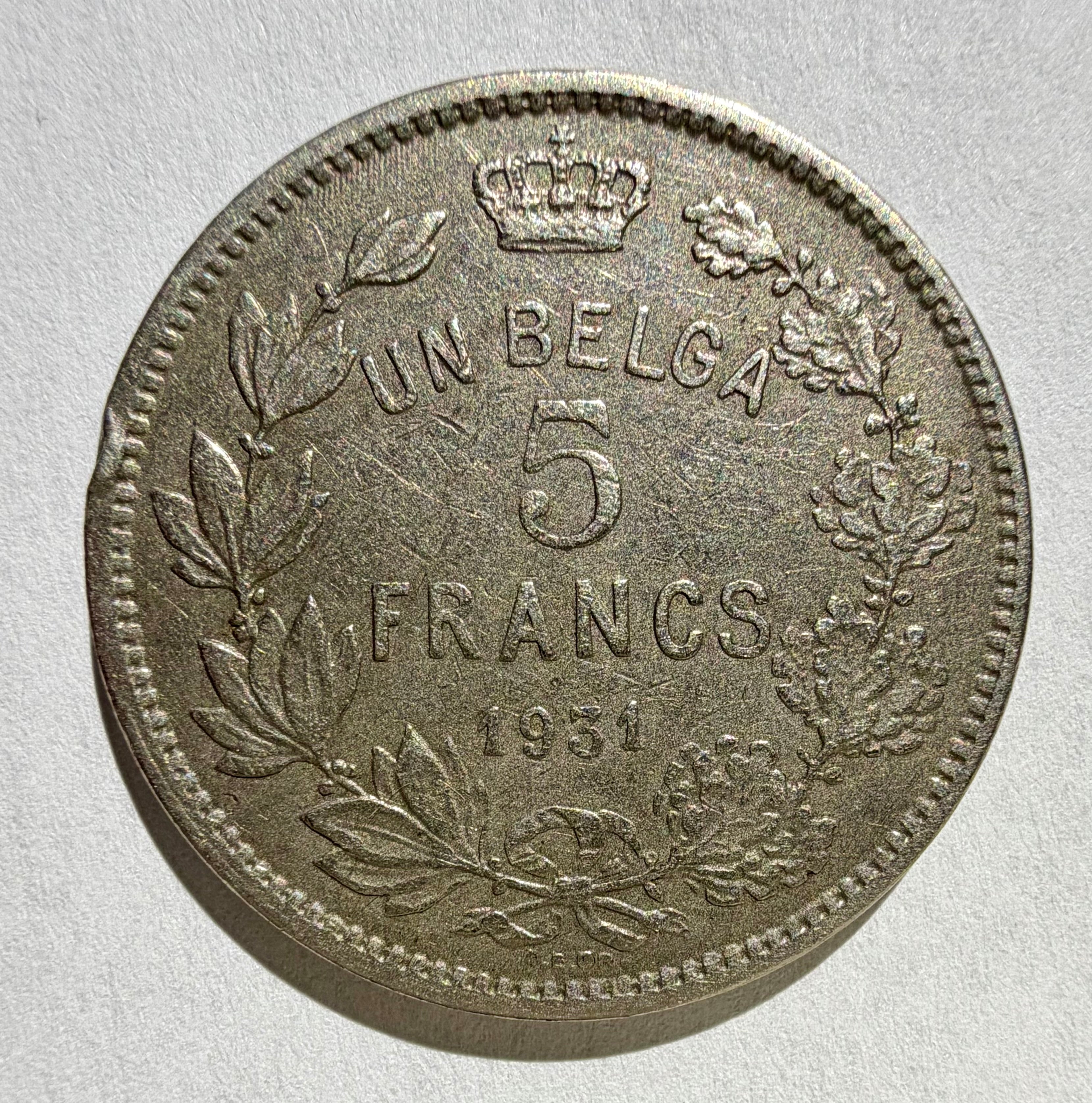 Belgium 5 Francs 1931