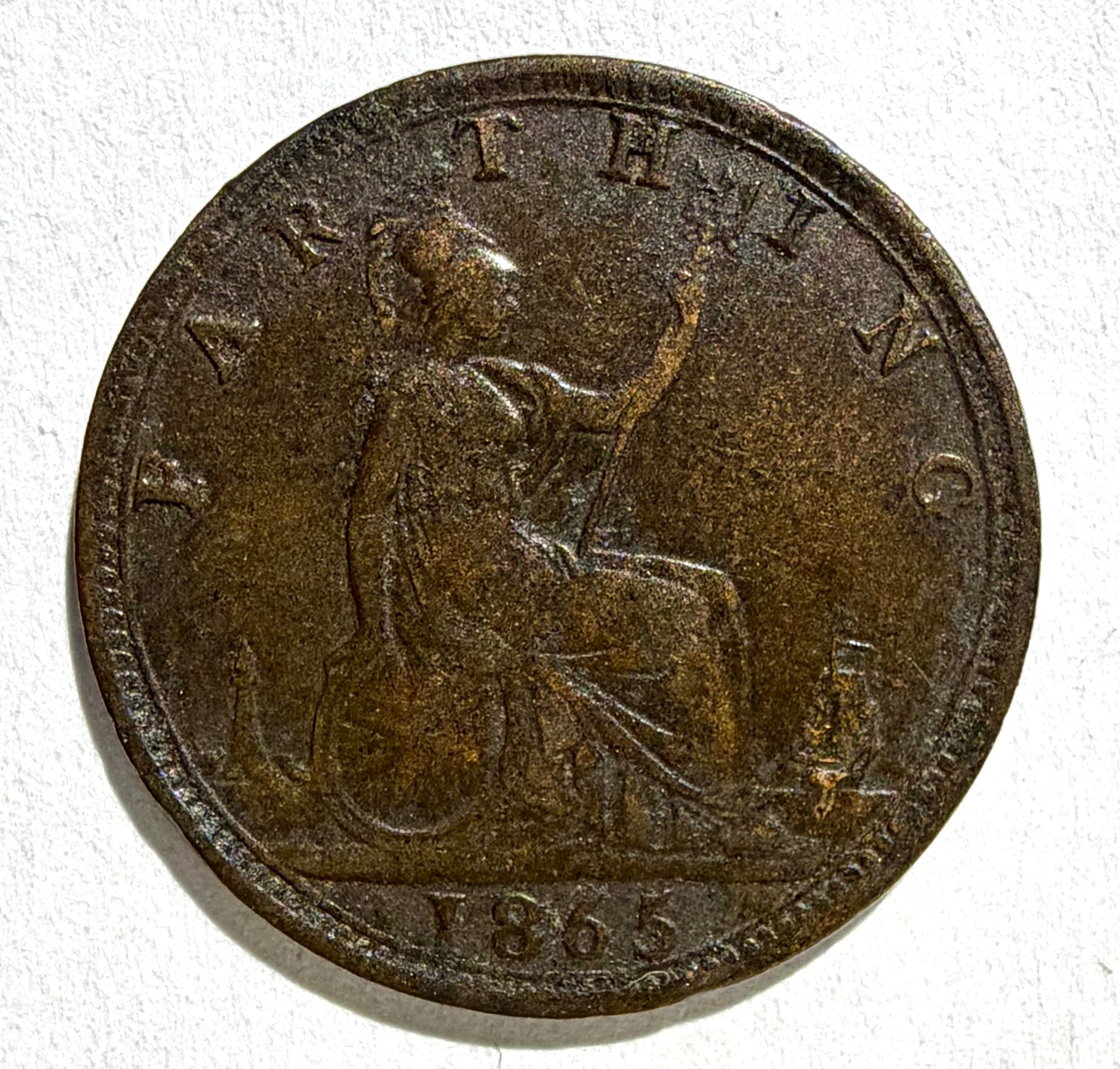 Victoria  farthing 1865 TB