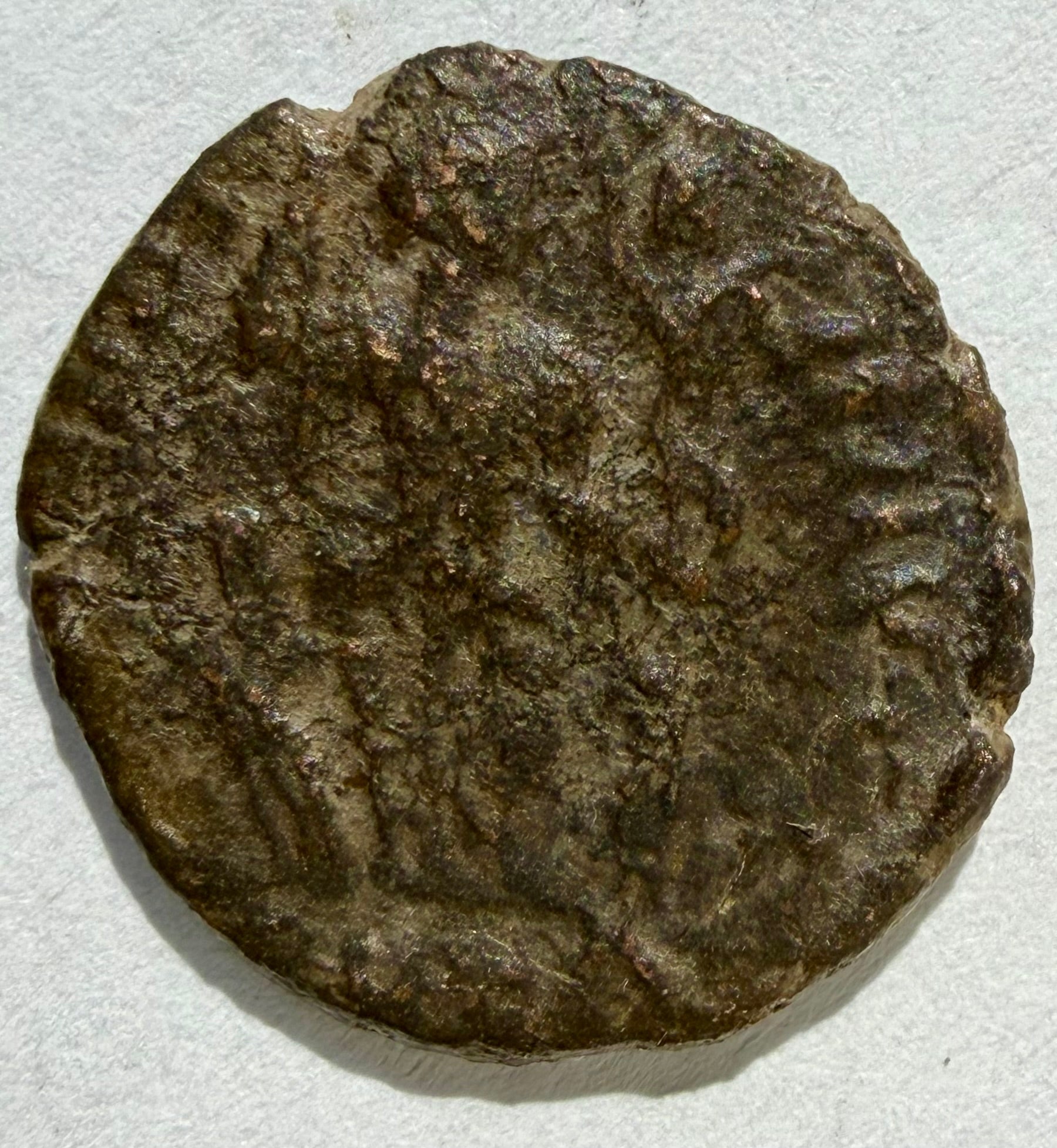 Honorius AE3 Roman Bronze Coin - Constantinopolis Enthroned - CONCORDIA AVGG