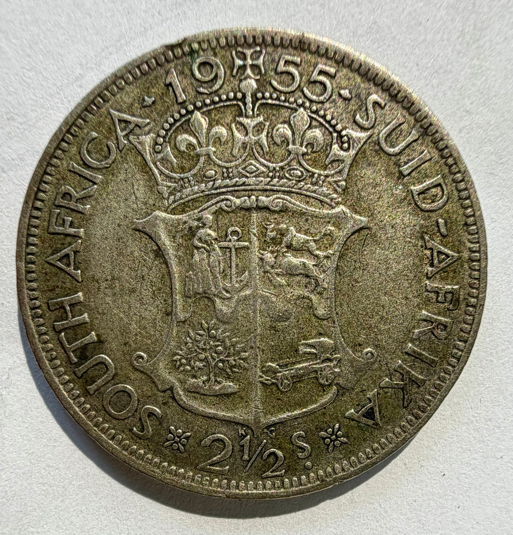 1955 South Africa 2-1/2 Shillings coin